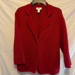 Red Talbots cardigan with collar